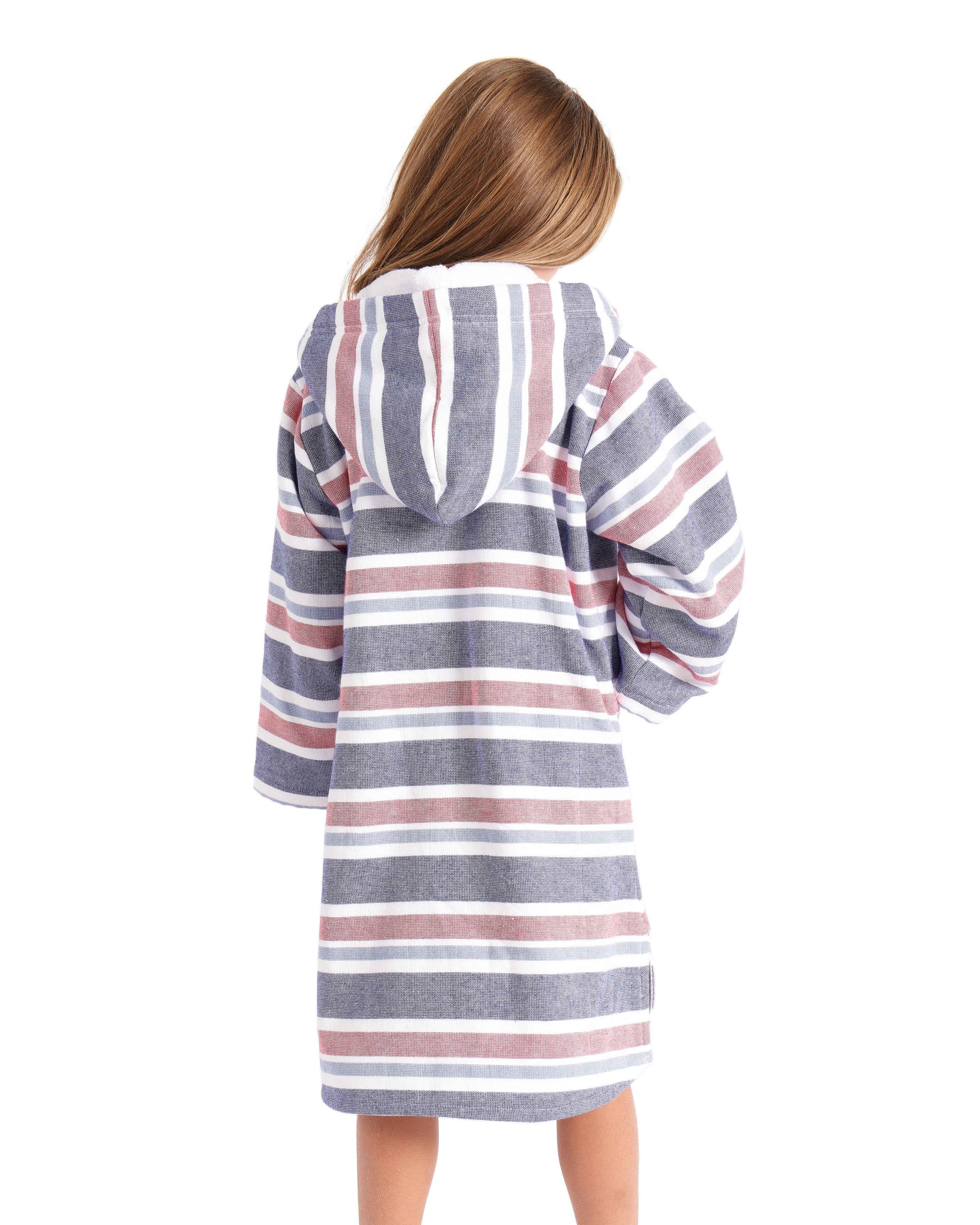 MENORCA Kids Terry Swim Coverup: Navy/Red/Denim