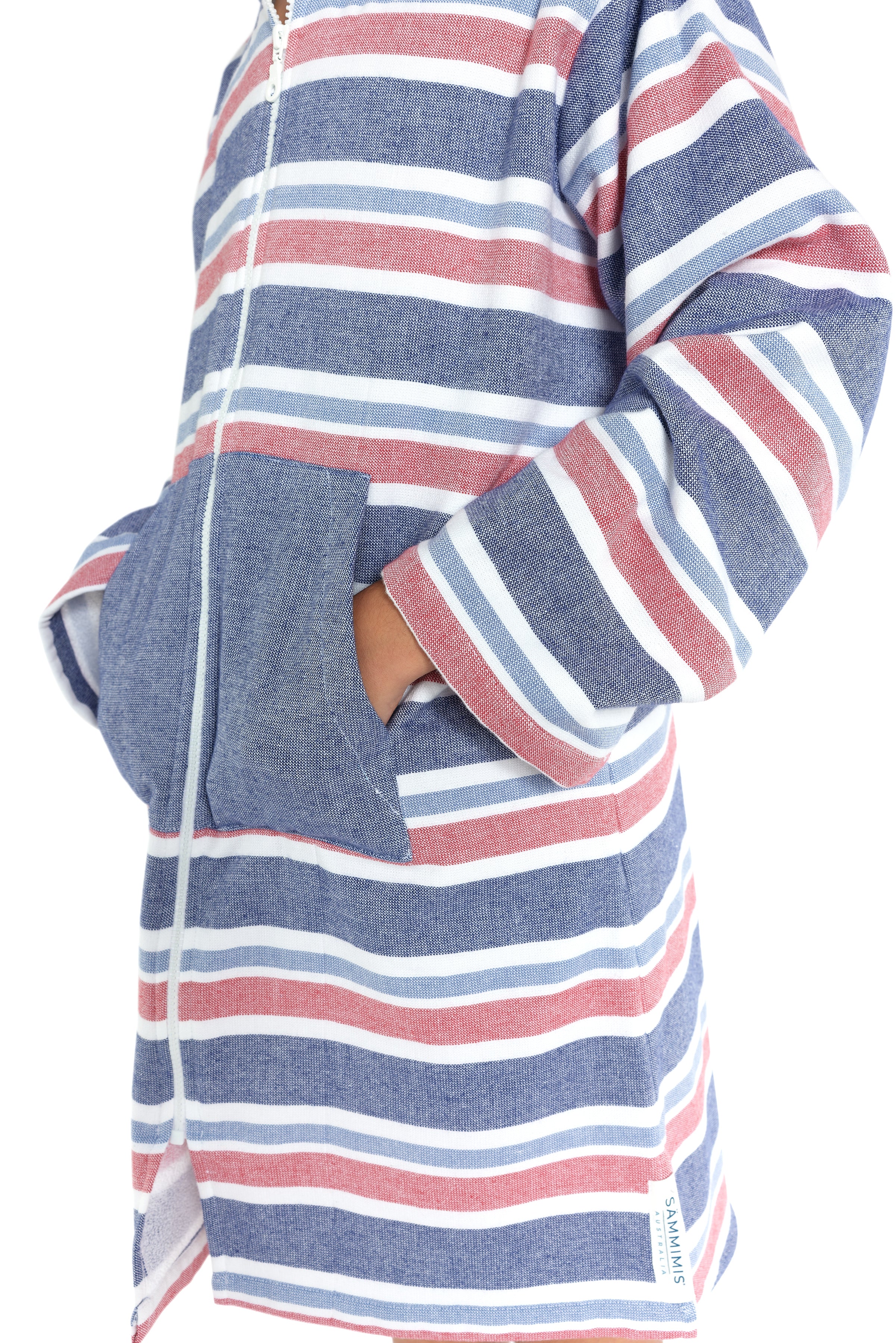 MENORCA Kids Terry Swim Coverup: Navy/Red/Denim