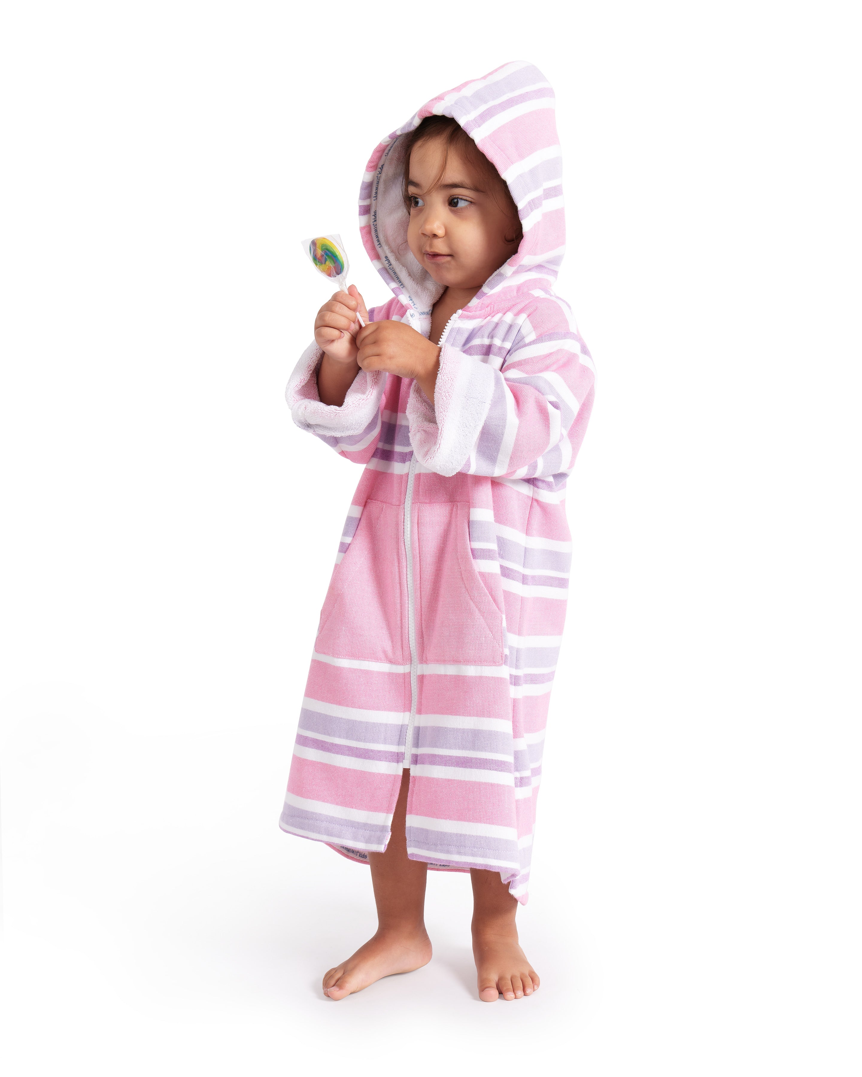 MENORCA Kids Terry Swim Coverup: Pink/Lilac/Purple