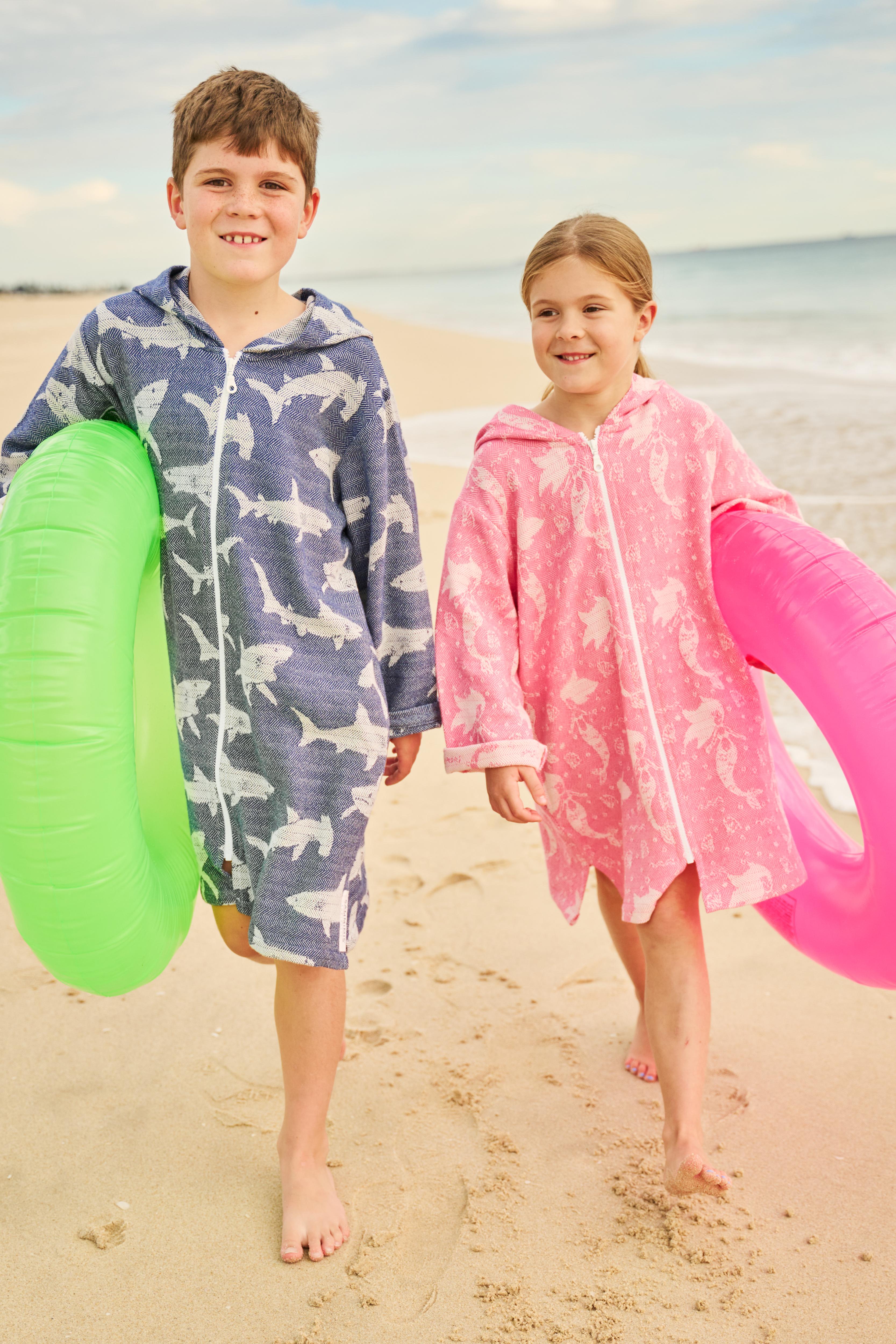 TASSOS Kids Mermaid Swim Coverup: Hot Pink/Natural