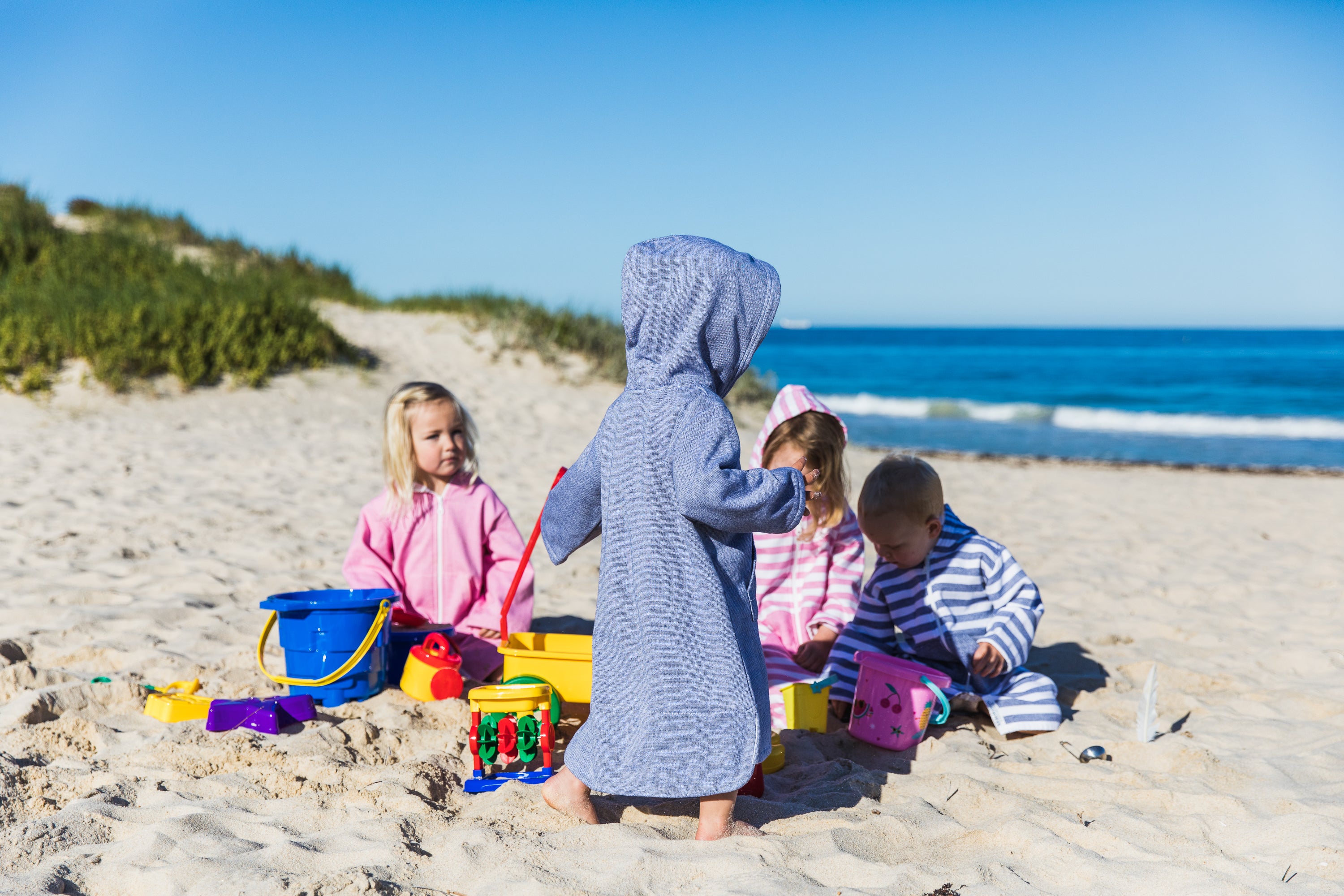 MENORCA Baby Terry Hooded Towel: Navy