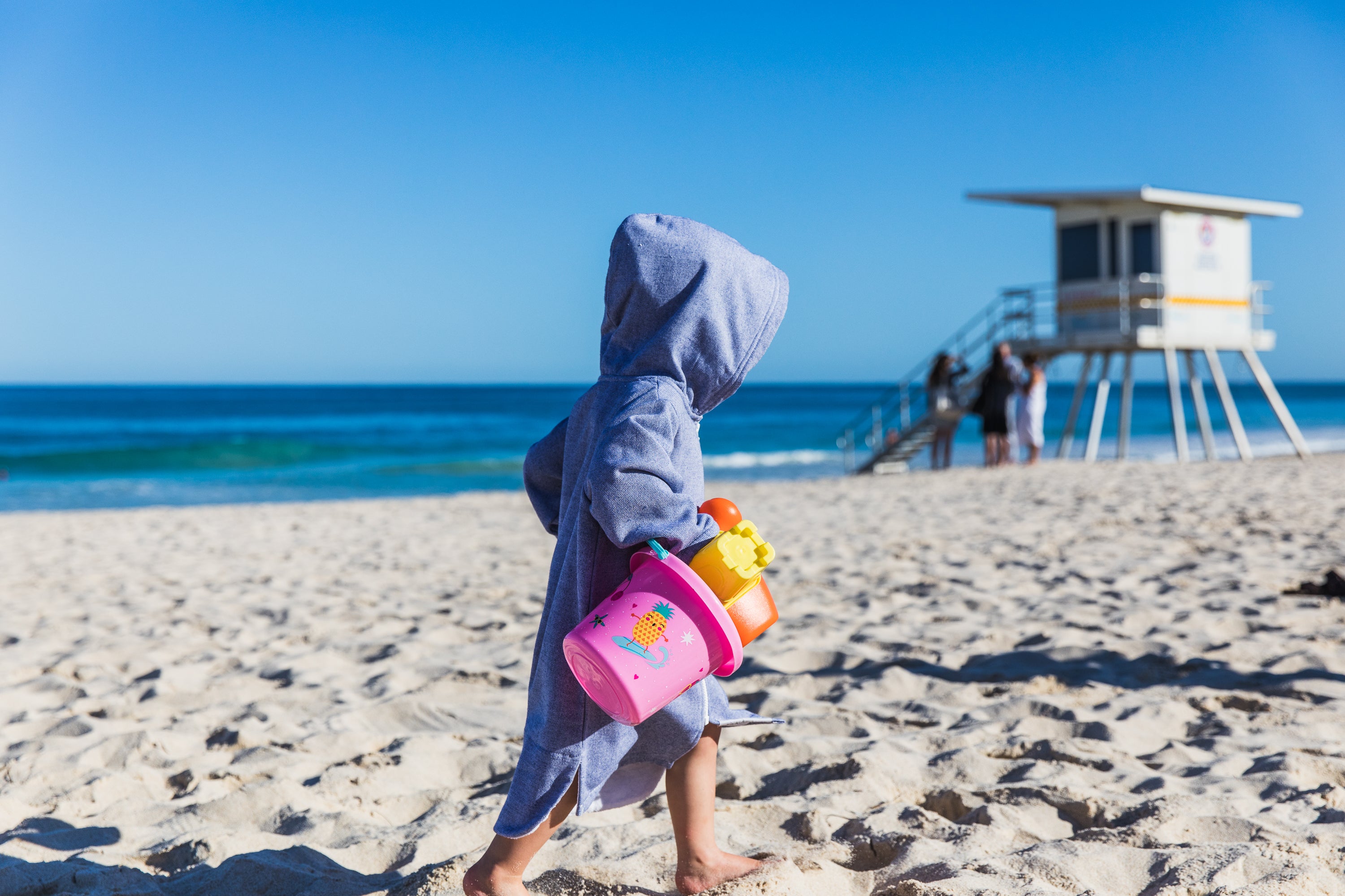 MENORCA Baby Terry Hooded Towel: Navy