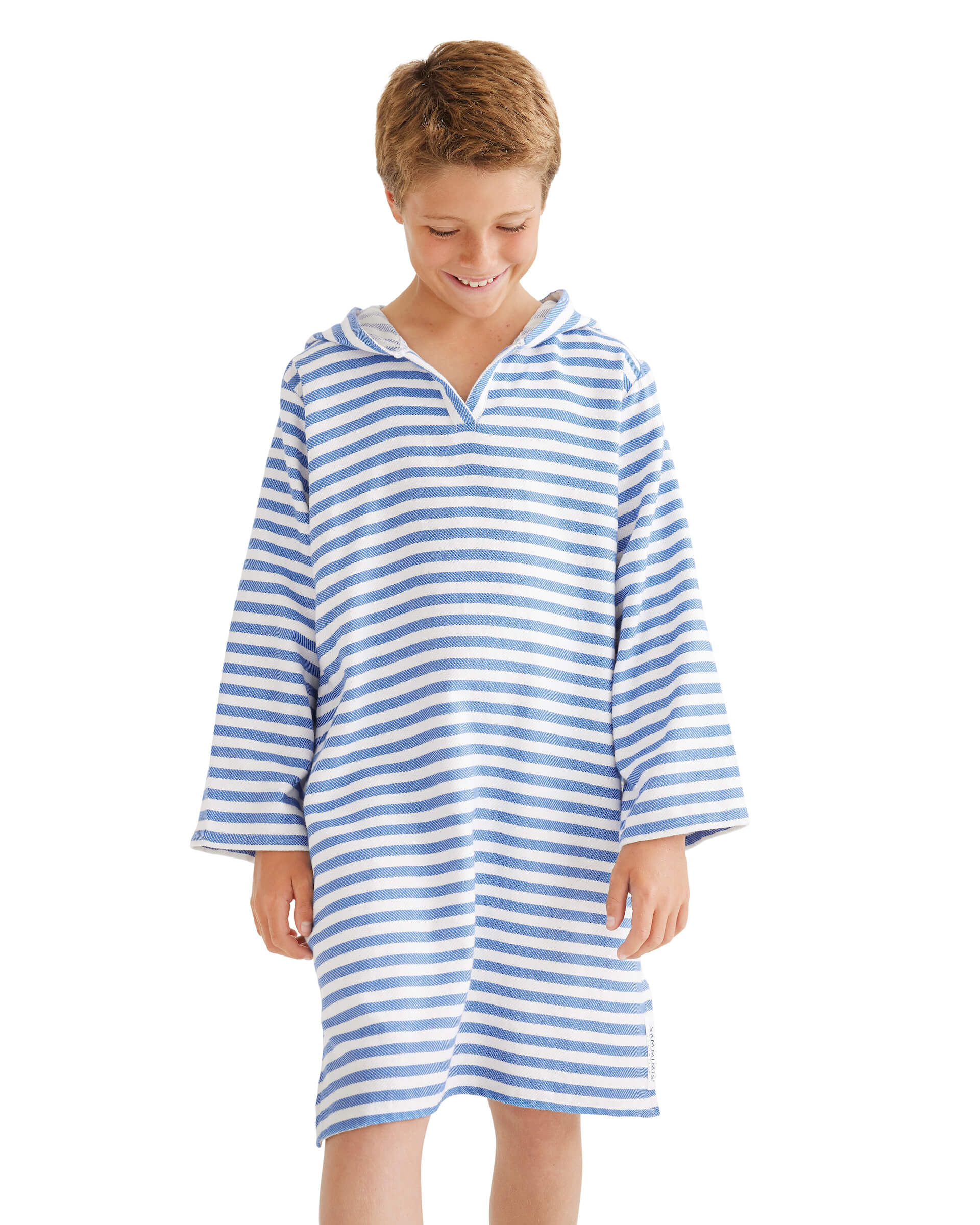 AMALFI Kids Hooded Towel: Royal Blue/White