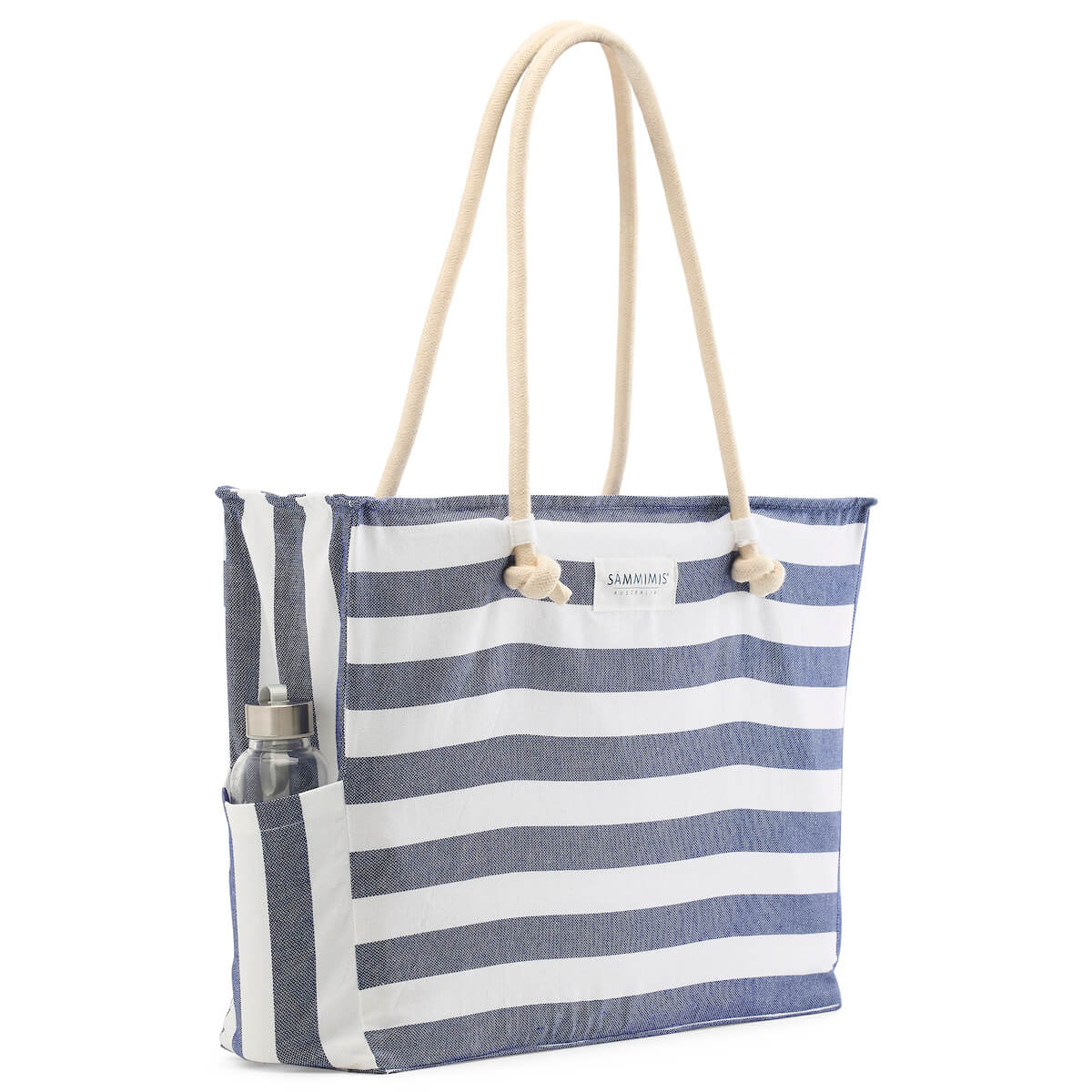 BONIFACIO Jumbo Beach Bag: Navy/White