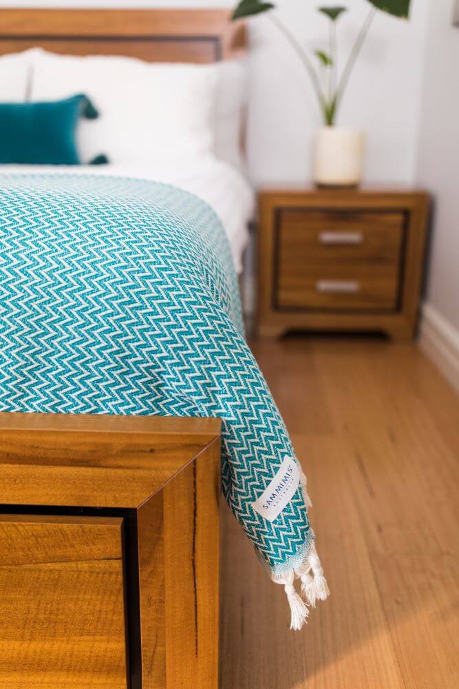BARCELONA Throw: Teal/Natural