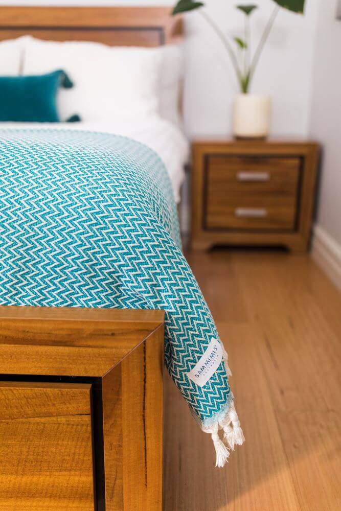 BARCELONA Throw: Teal/Natural