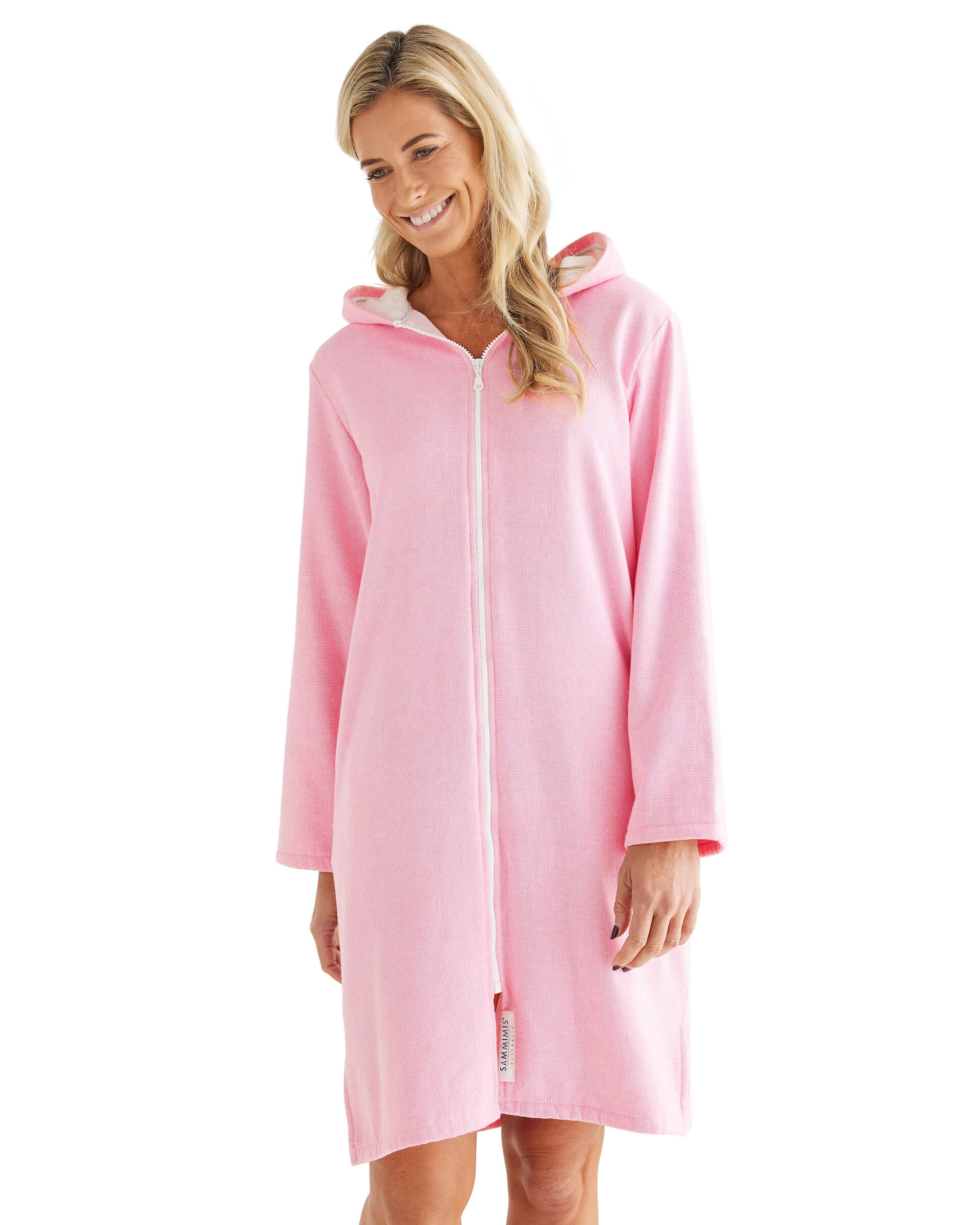 POSITANO Adult Terry Hooded Towel: Pink