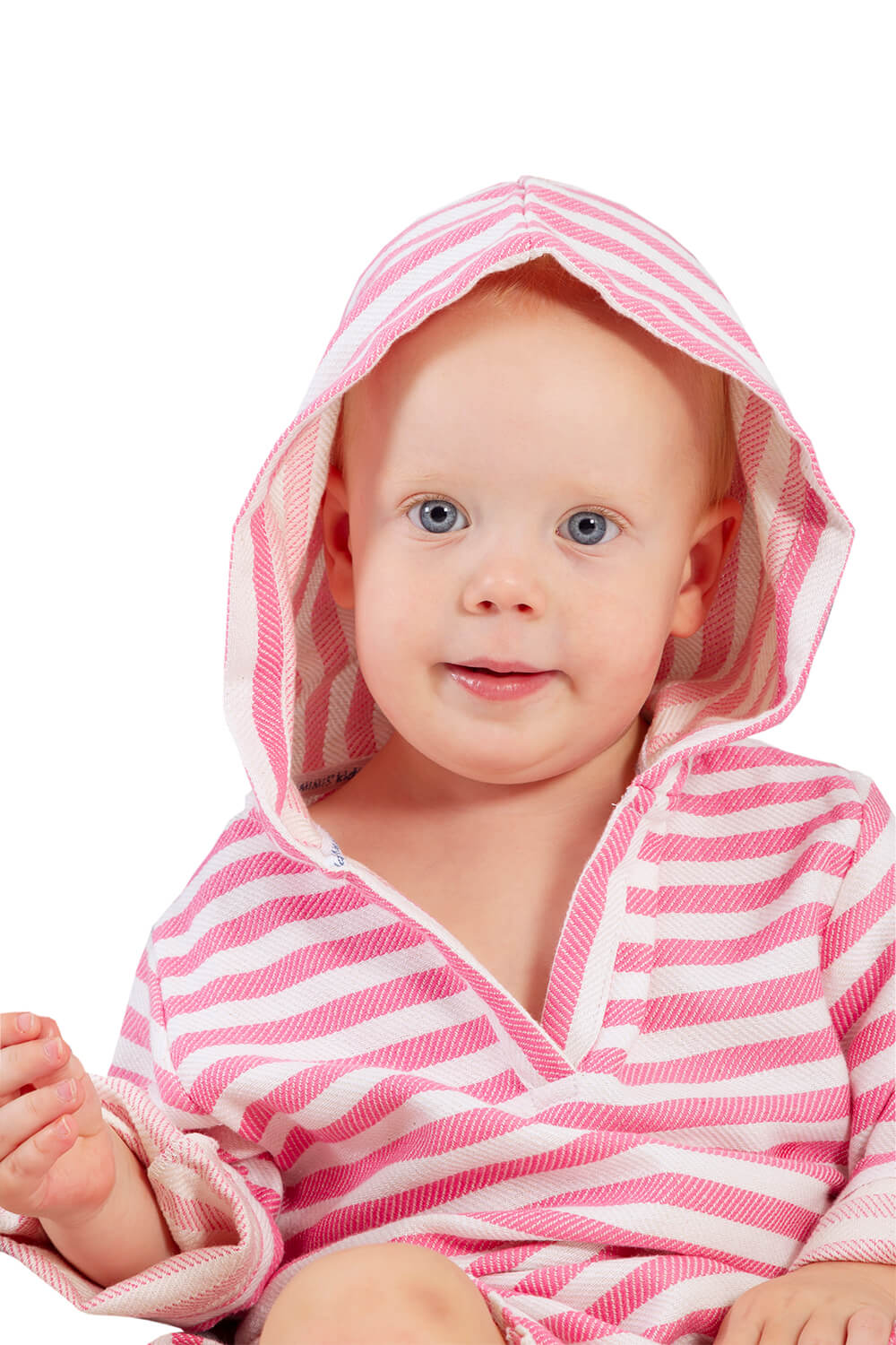 AMALFI Baby Hooded Towel: Hot Pink/White