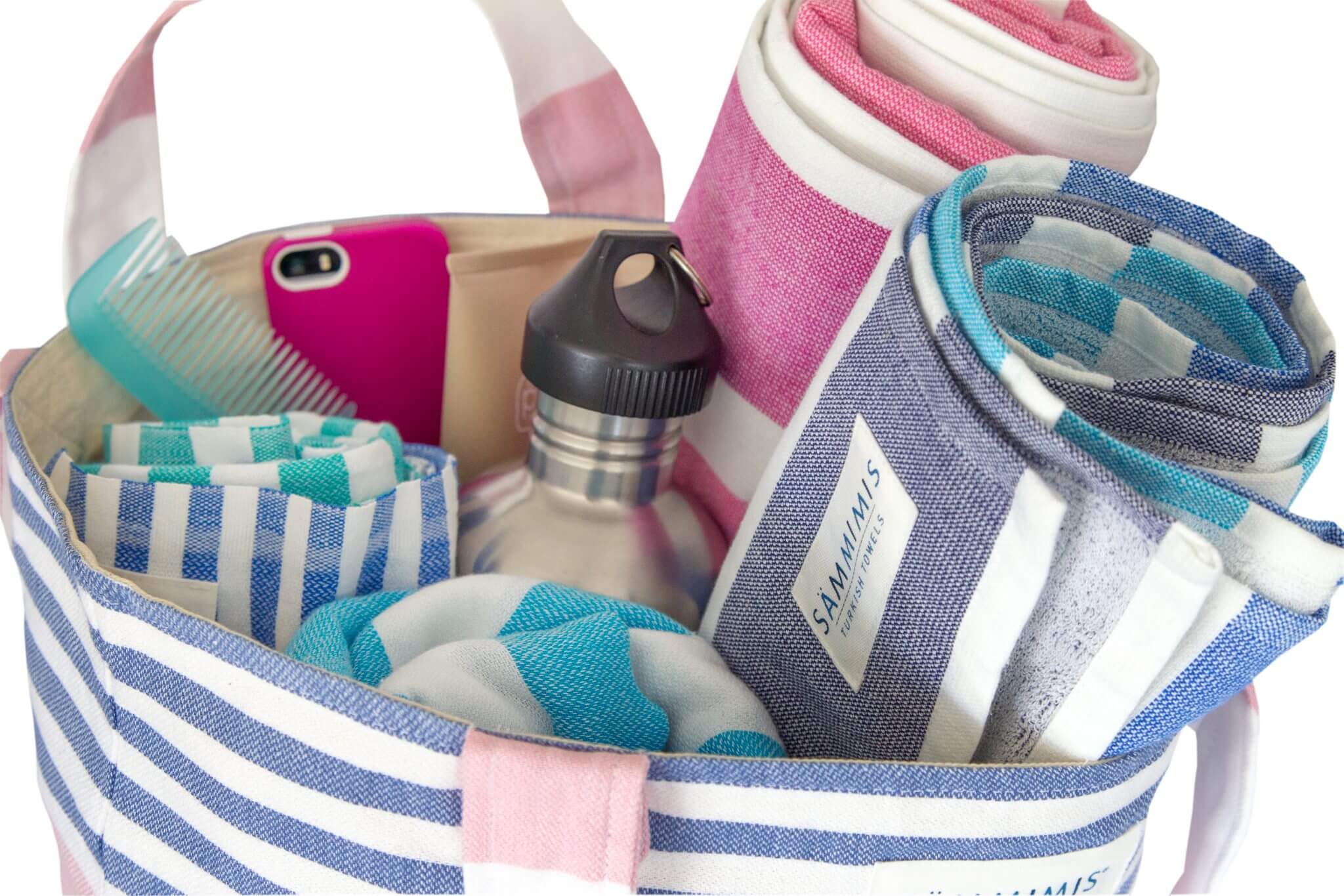 ST TROPEZ Beach Bag: Silver Grey/Royal Blue