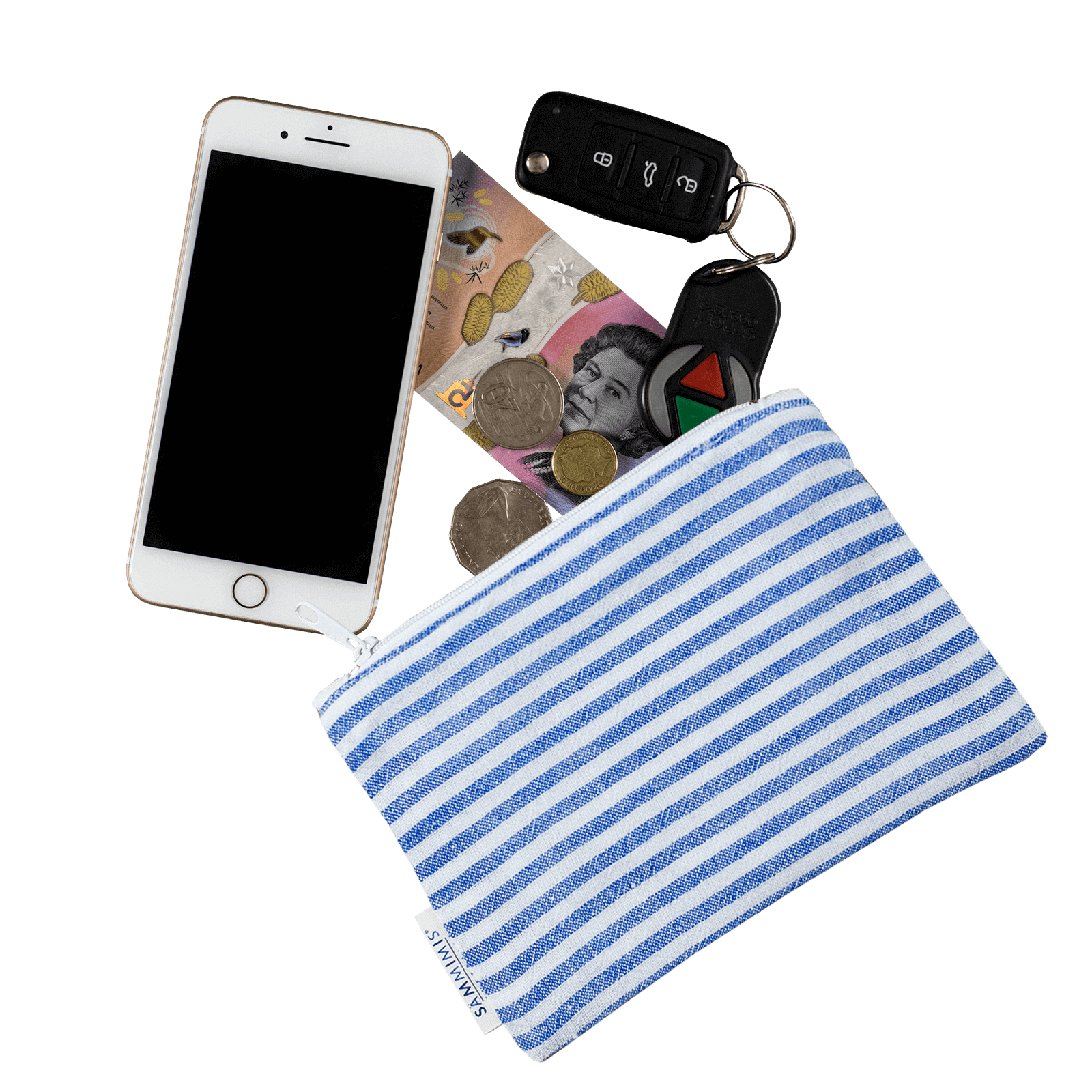 IOS Mini Wet Bag: Royal Blue/White