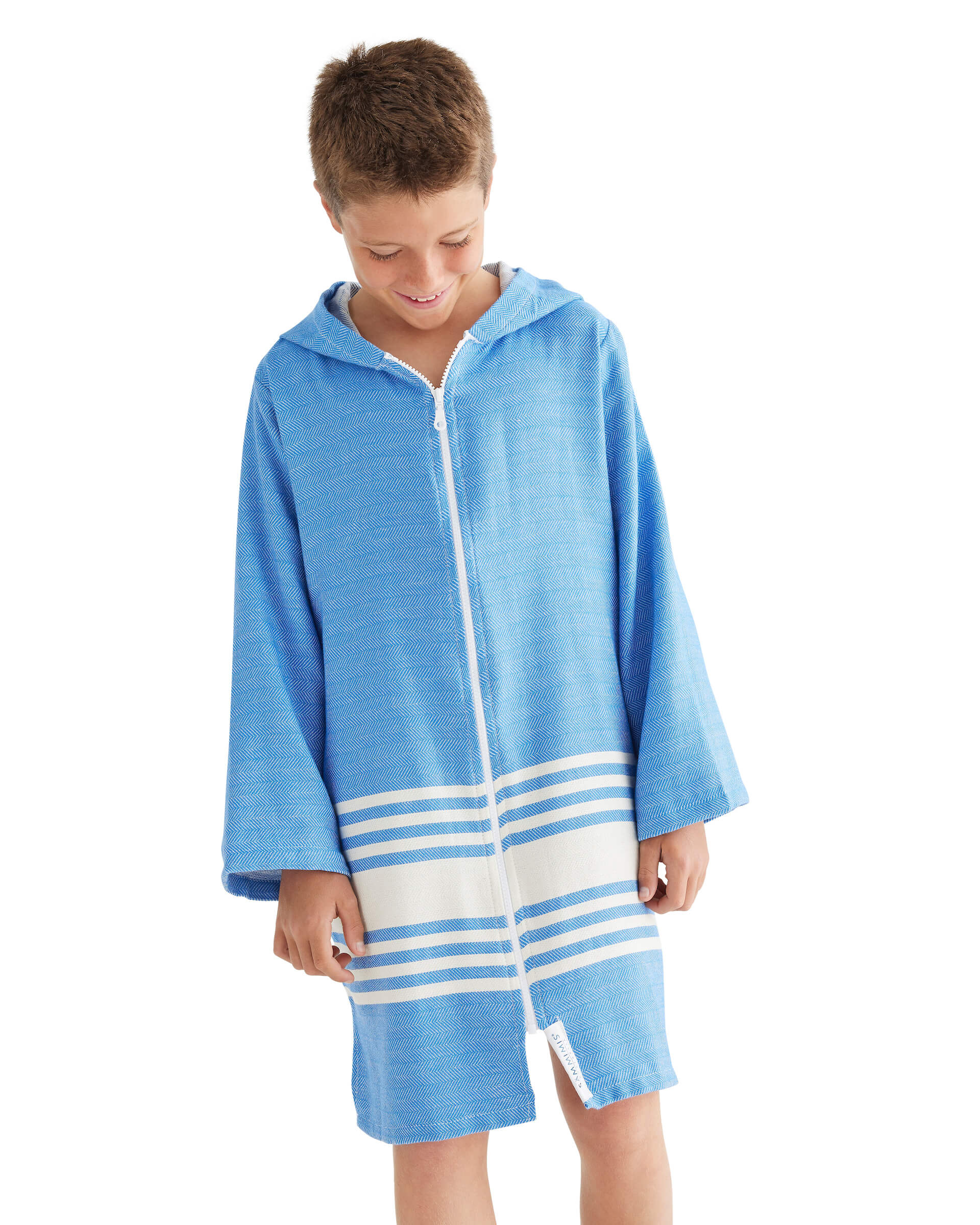 TASSOS Kids Hooded Towel: Royal Blue/White