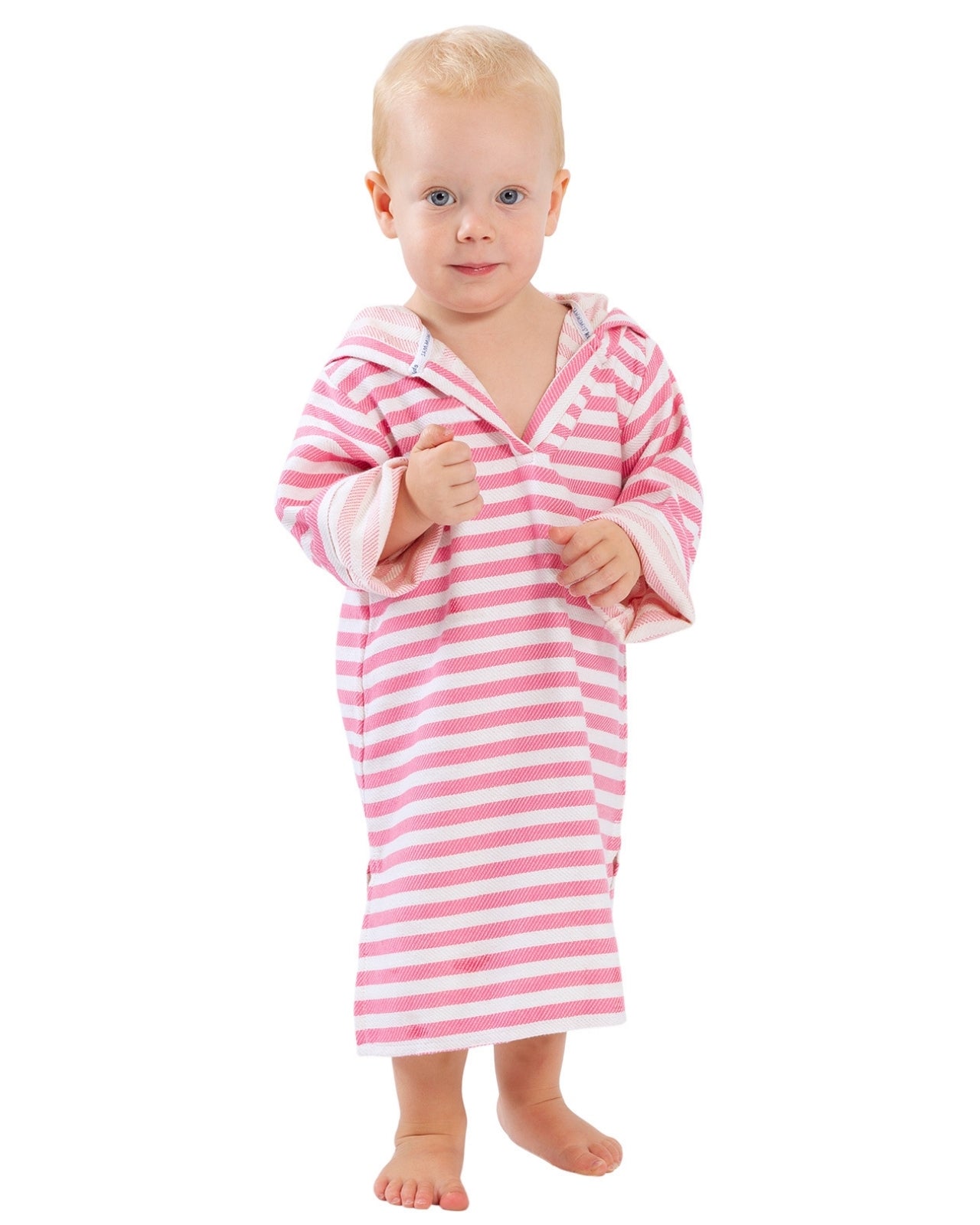 AMALFI Baby Hooded Towel: Hot Pink/White