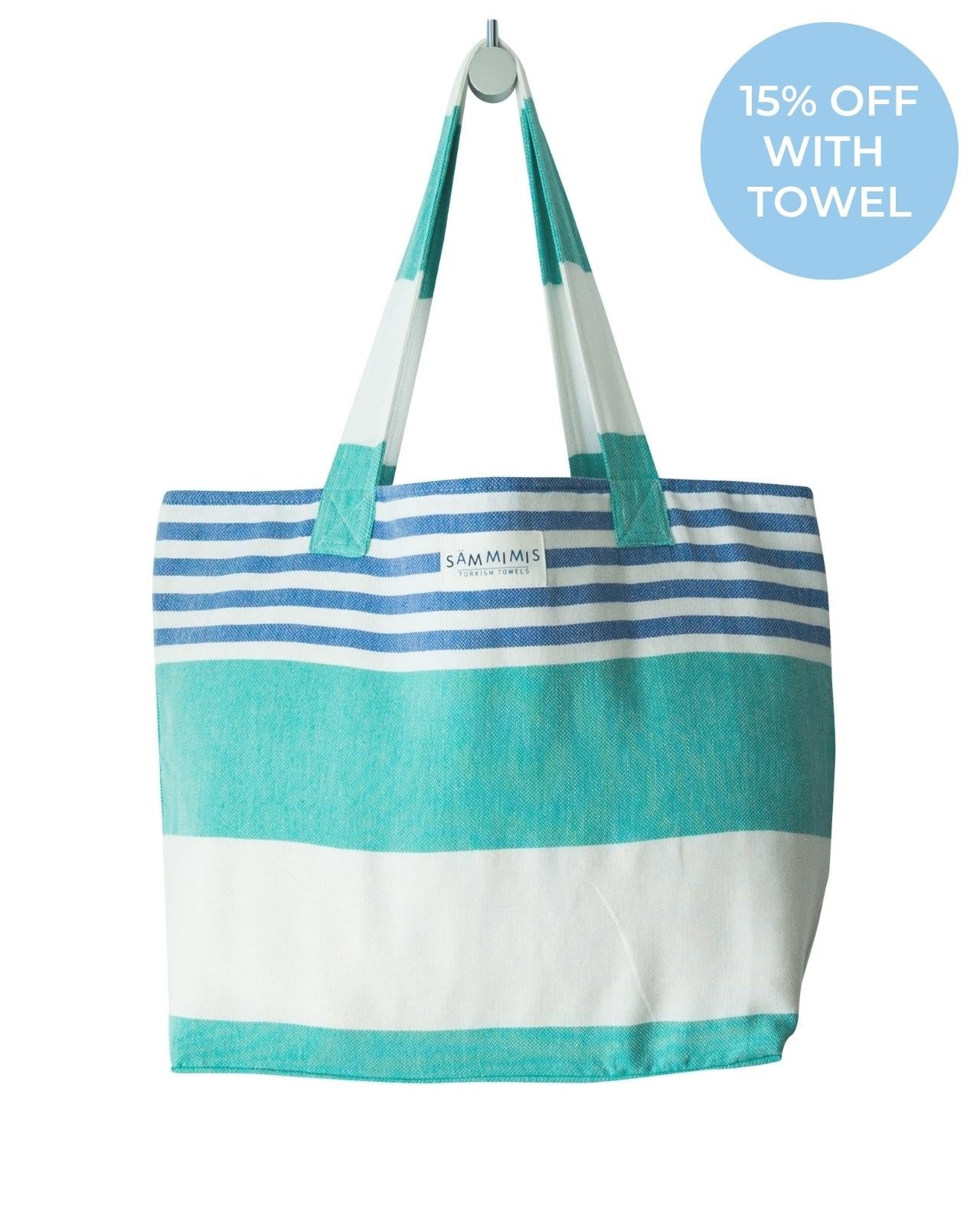 ST TROPEZ Beach Bag: Sea Green/Royal Blue