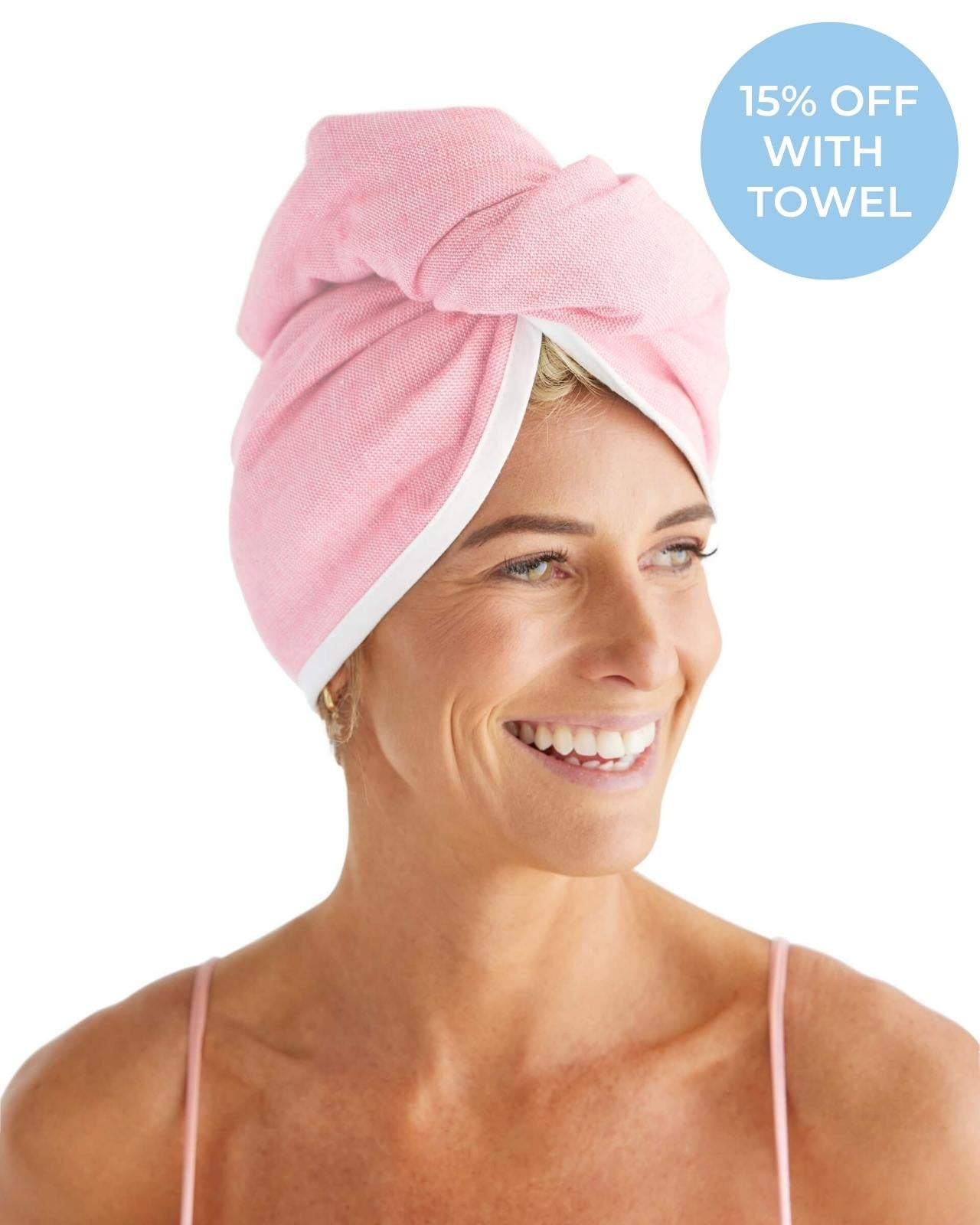 CARROS Terry Hair Towel: Pink