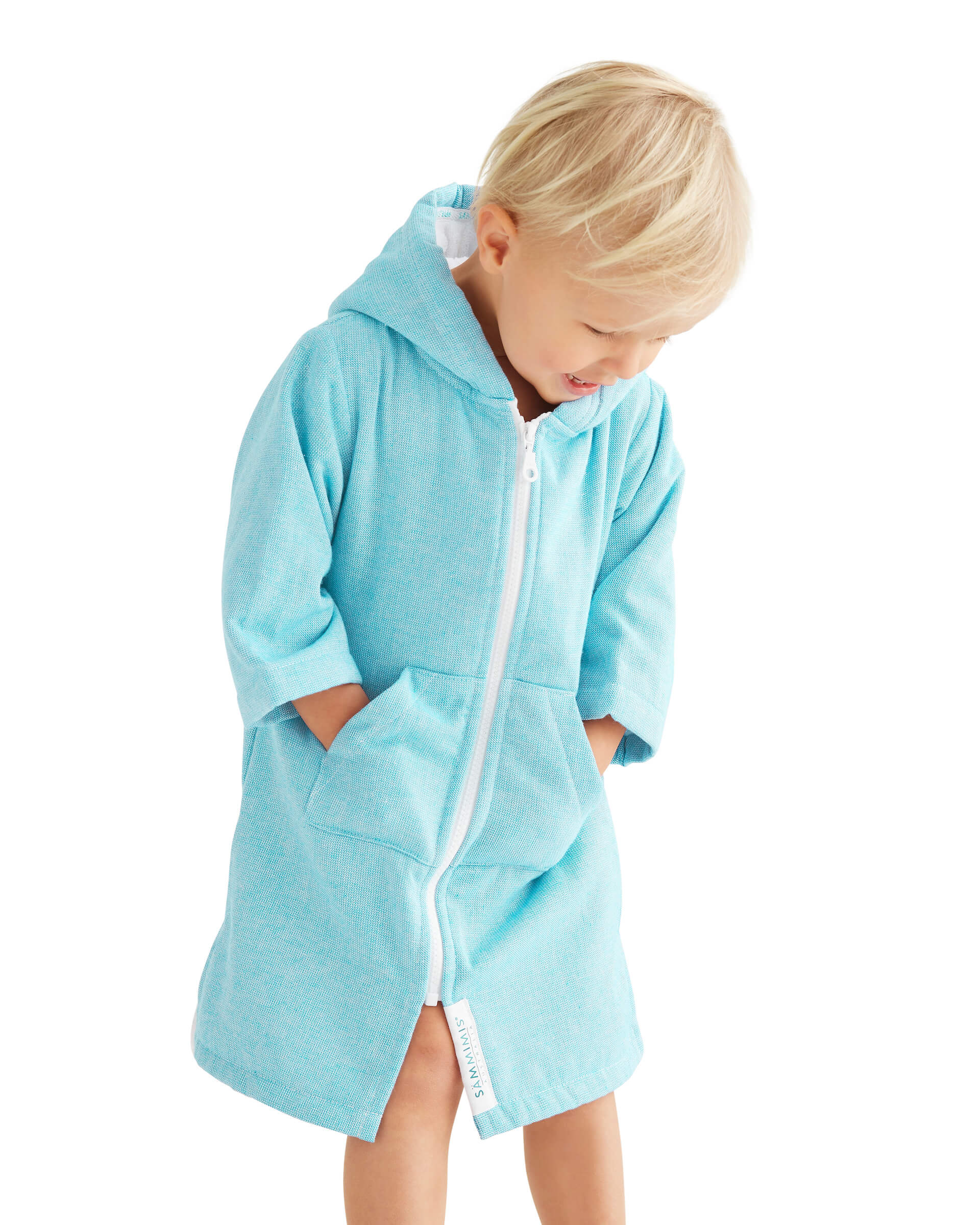 MENORCA Baby Terry Hooded Towel: Aqua