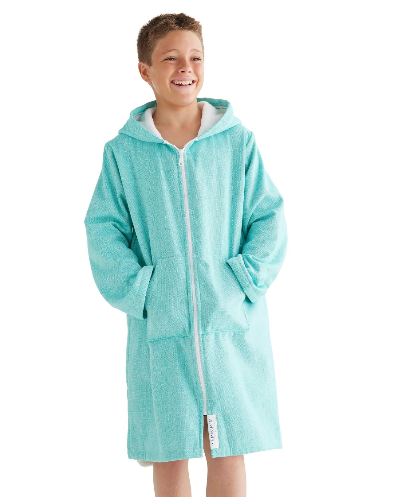 MENORCA Kids Terry Hooded Towel: Sea Green