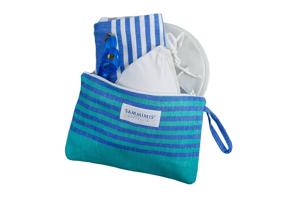 MAYO Swimsuit Wet Bag: Sea Green/Royal Blue