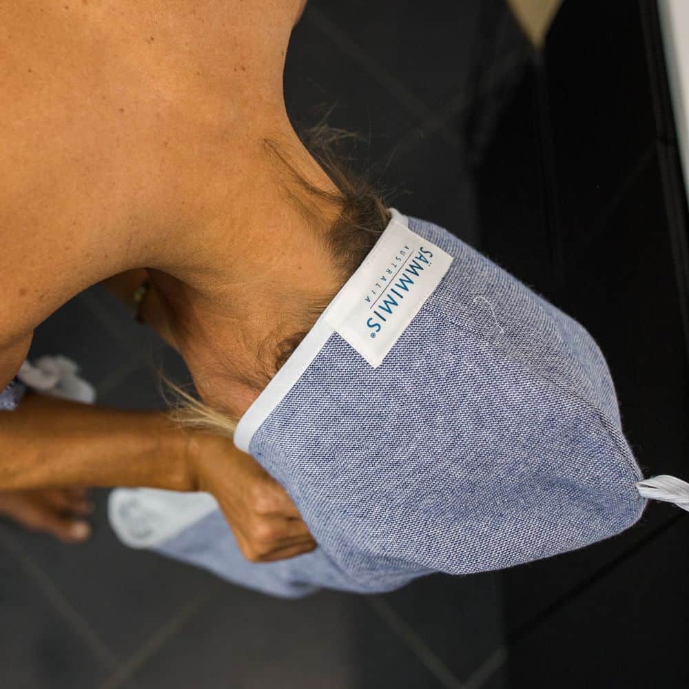 CARROS Terry Hair Towel: Navy