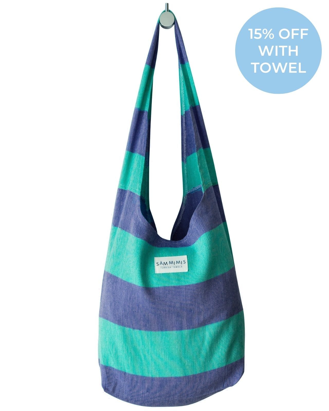 SAMMIMIS Beach Bag Navy Sea Green