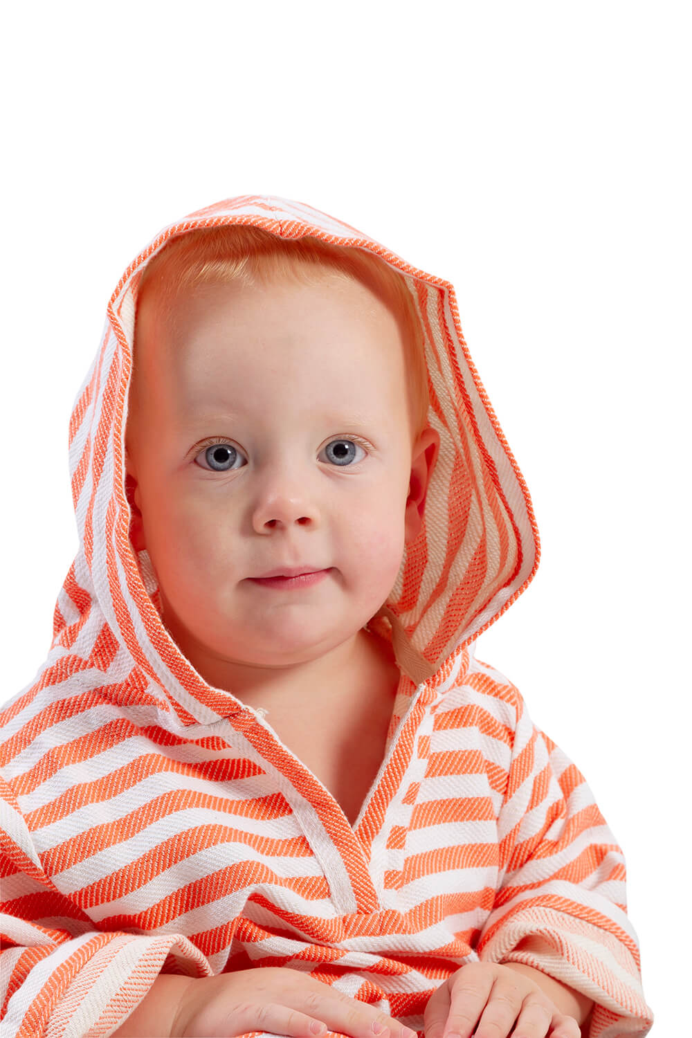 AMALFI Baby Hooded Towel: Coral/White