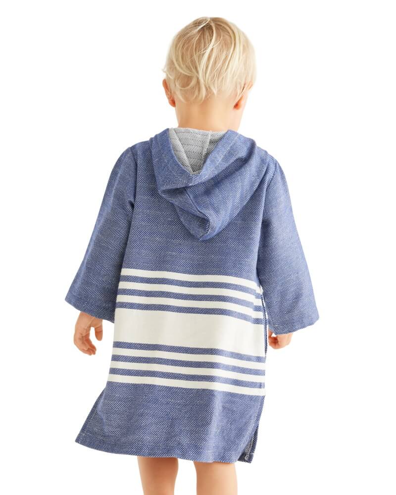 TASSOS Baby Hooded Towel: Navy/White