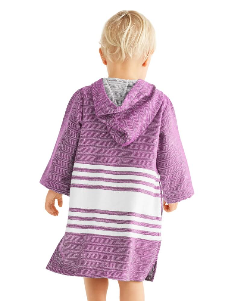 TASSOS Baby Hooded Towel: Purple/White